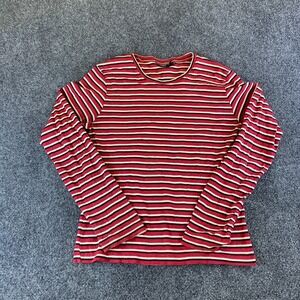 Lindex Shirt Womens Medium Multicolor Striped Long Sleeve Round Neck Pullover